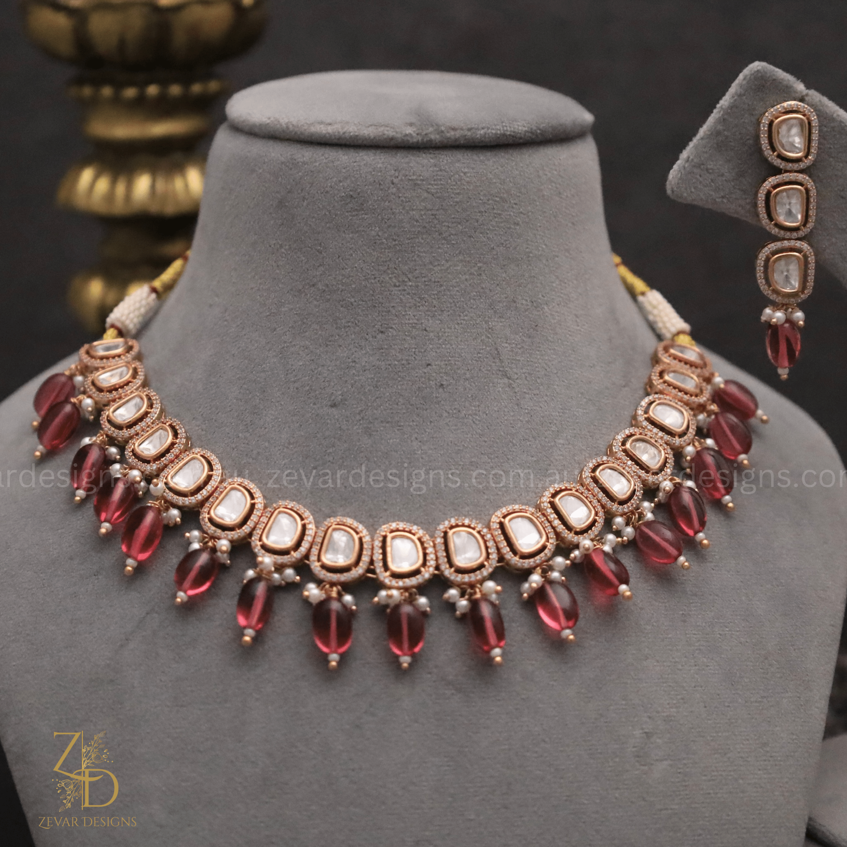 Wine deals red necklace