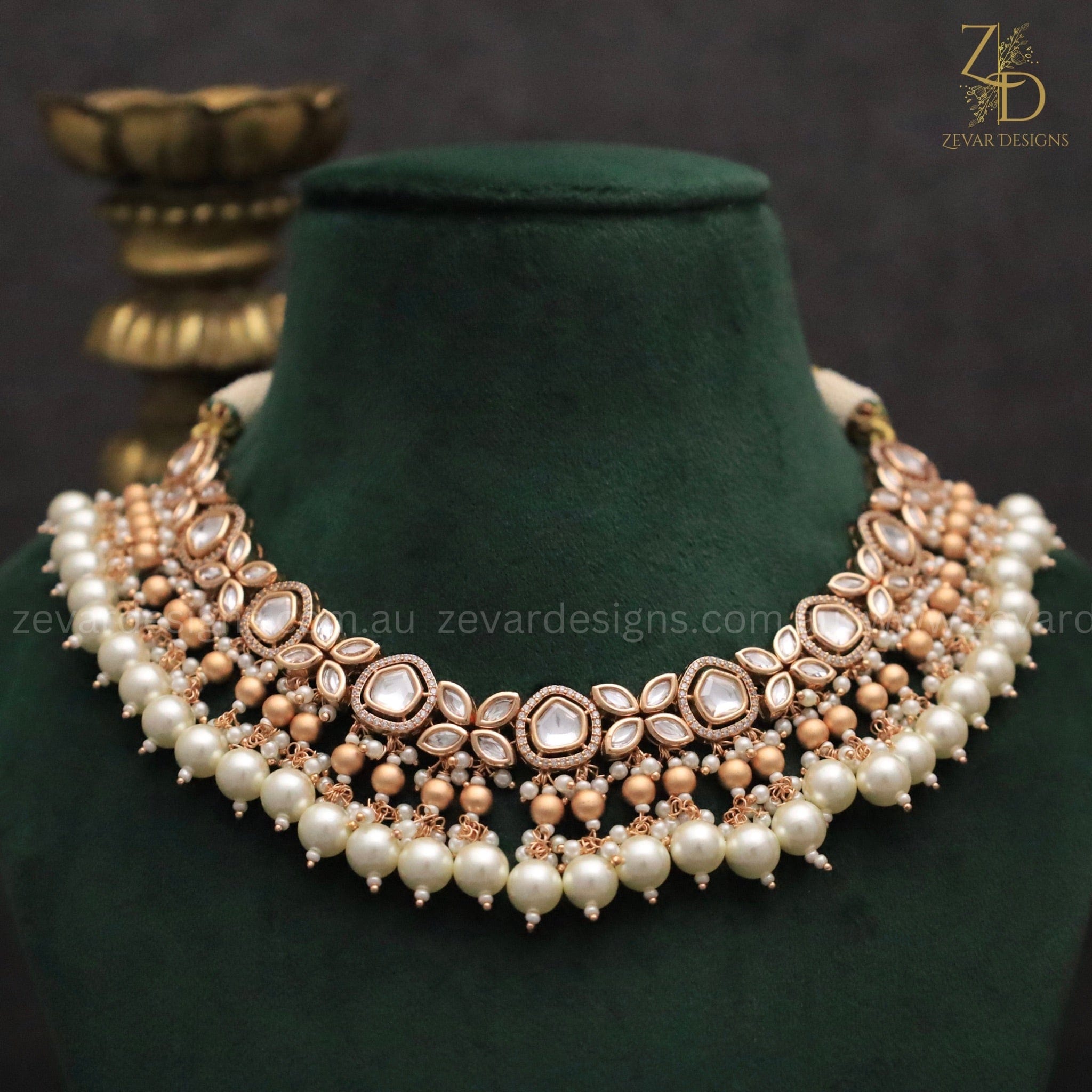 Pearl necklace deals set gold