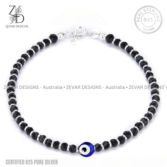 Zevar Designs - Australia’s Premium Fashion Jewellery Store Women Silver Evil Eye Nazaria Silver Bracelet