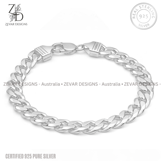 Zevar Designs - Australia’s Premium Fashion Jewellery Store Men Silver Sterling Silver Men’s Curb Bracelet