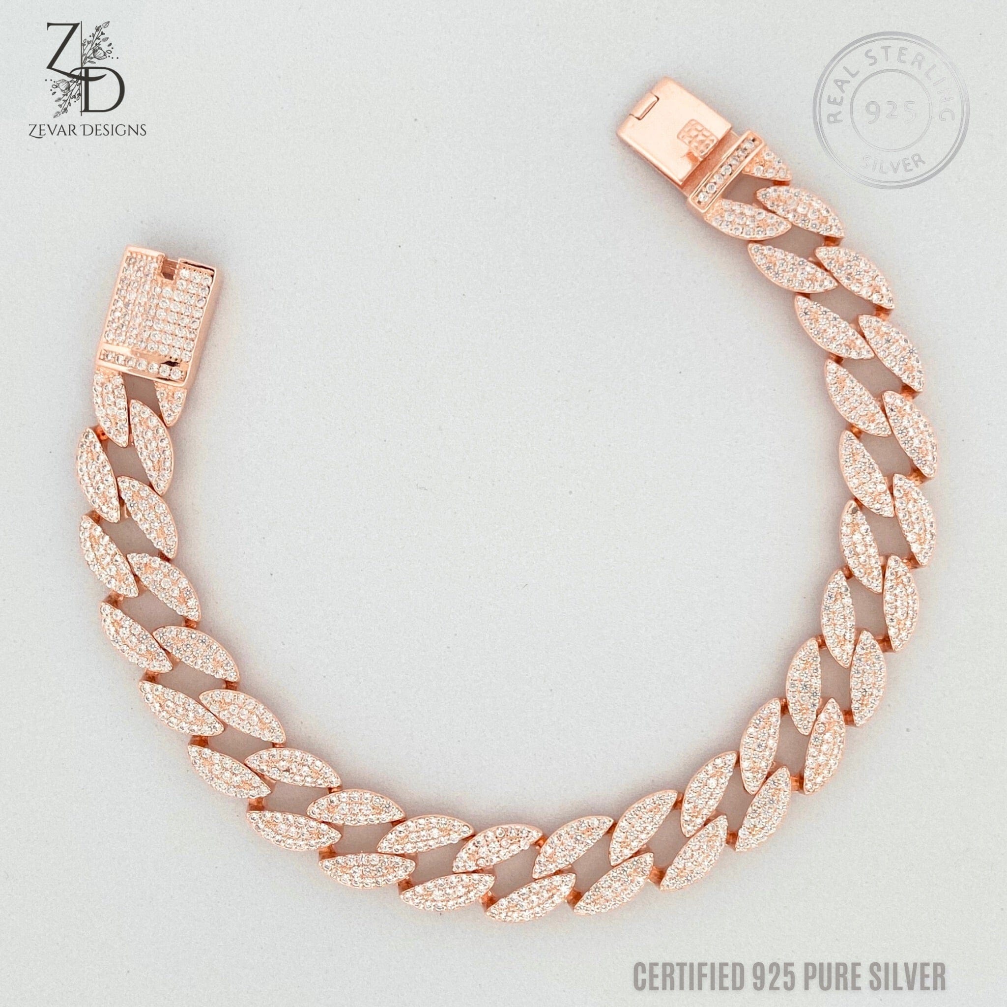 Rose gold deals cuban link bracelet