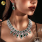 Zevar Designs Necklace Sets - AD Emerald Green American Diamond Necklace Set