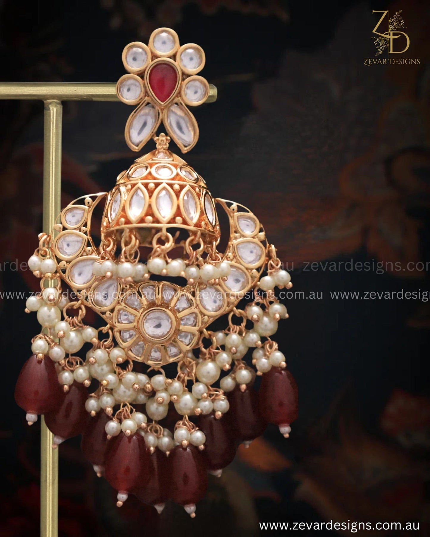 Zevar Designs Designer Earrings Heritage Inspired Jhumki & Chandbali Earrings