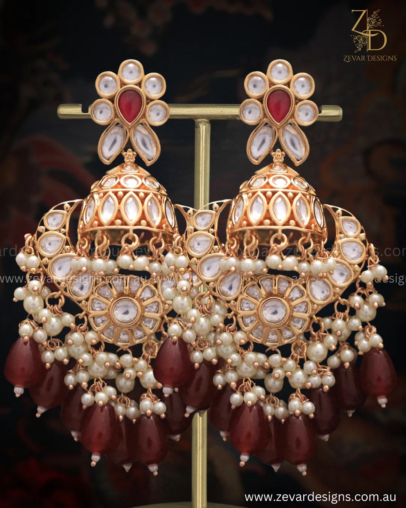 Zevar Designs Designer Earrings Heritage Inspired Jhumki & Chandbali Earrings