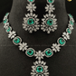 Zevar Designs Necklace Sets - AD ‘SABYASACHI’ inspired Necklace set - Rama Green