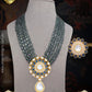 Zevar Designs Long Necklace Sets Long Pendant Set in Uncut Polki & AD