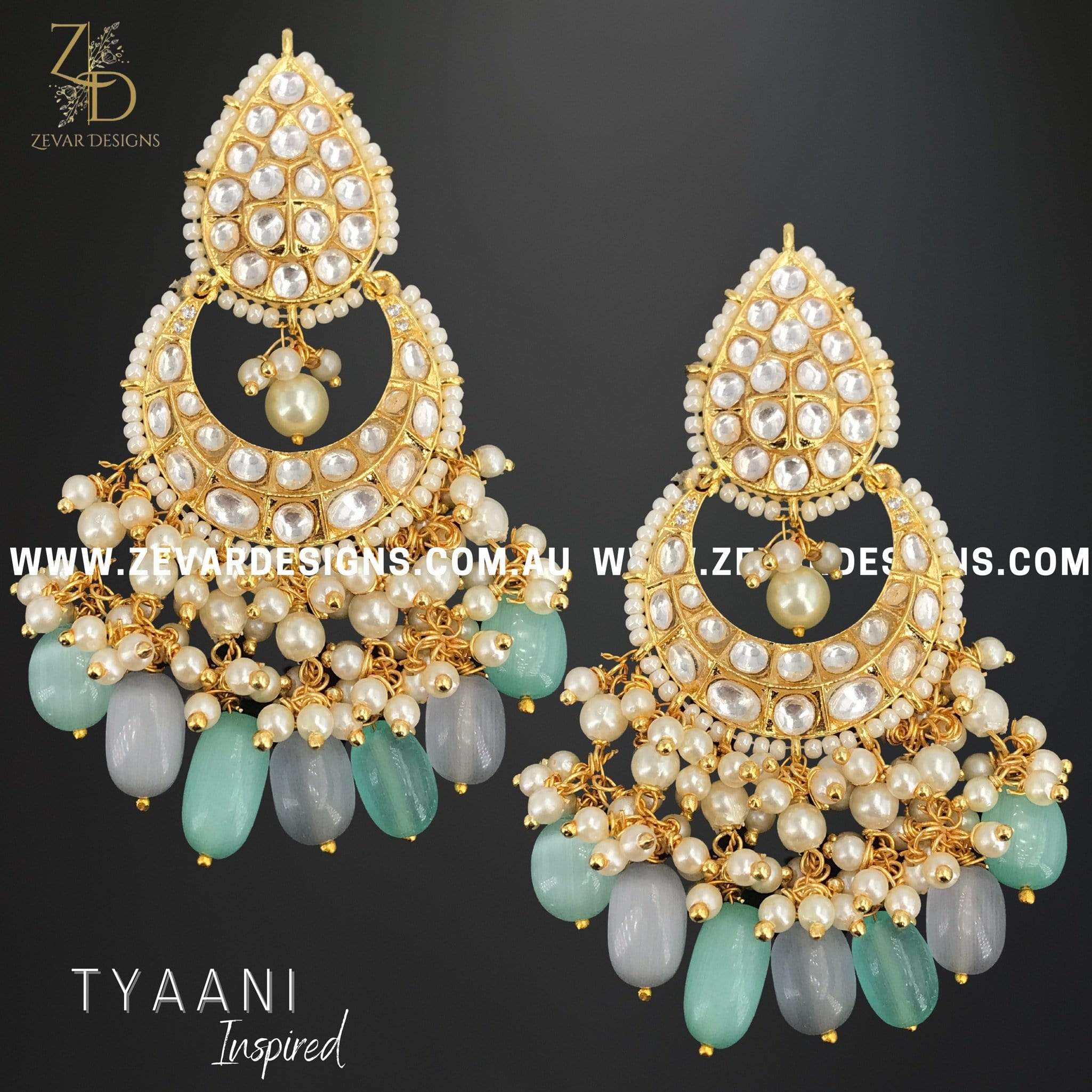 Kundan shop polki earrings