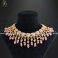 Zevar Designs Necklace Sets Kundan Polki Necklace Set with Meena - Pink